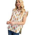 Women's Floral Button Up Top TE1135 - Crazy House Western Wear