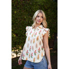 Women's Floral Button Up Top TE1135 - Crazy House Western Wear
