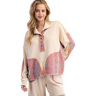Women's Floral Print Terry Pullover ET71578