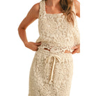 Women's Flower Crochet Sleeveless Top T5515ST