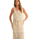 Women's Flower Crochet Sleeveless Top T5515ST