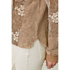 Women's Flower Embroidery Hoodie Jacket 60828