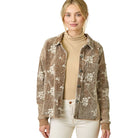 Women's Flower Embroidery Hoodie Jacket 60828