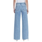 Women's Flying Monkey High Rise Medium Light Wash Raw Hem Wide Jeans F9053