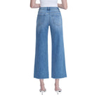 Women's Flying Monkey High Rise Raw Hem Crop Slim Wide Leg Jeans F6046