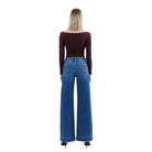 Women's Flying Monkey High Rise Trouser Hem Extreme Wide Leg Jeans F6014