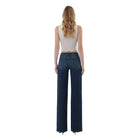 Women's Flying Monkey Mid Rise Full Length Dark Wash Wide Leg Jeans F6334