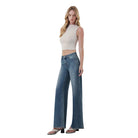 Women's Flying Monkey Mid Rise Medium Dark Wash Wide Leg Jeans F6408