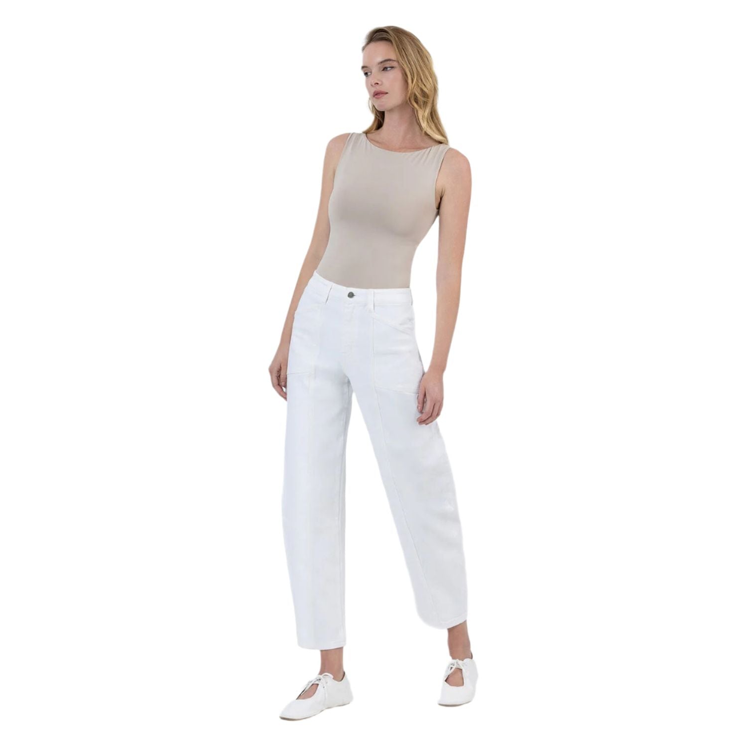 Women's Flying Monkey Super High Rise Panel Barrel Jeans F5880WH - Crazy House Western Wear