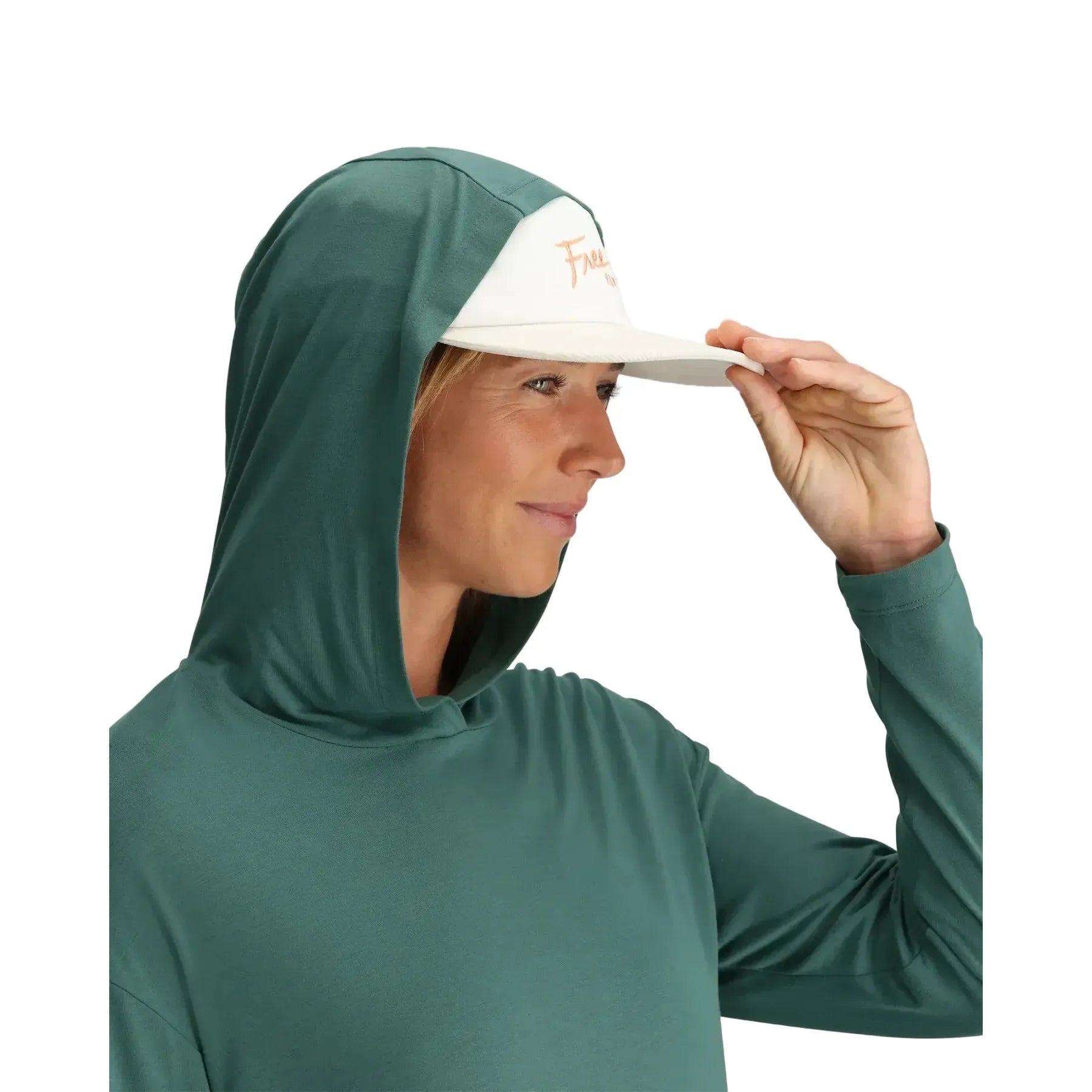 Women's Free Fly Pacific Blue Bamboo Shade Crossover Hoodie FF612-421
