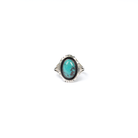Women's Gallup Handmade Silver and Turquoise Ring with Black Inlay