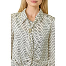 Women's Geo Print Scarf Blouse 61211