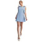 Women's Glam Straight Neckline Bow Mini Dress GD8956