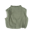 Women's Green and White Mock Neck Sleeveless Bubble Top T8067