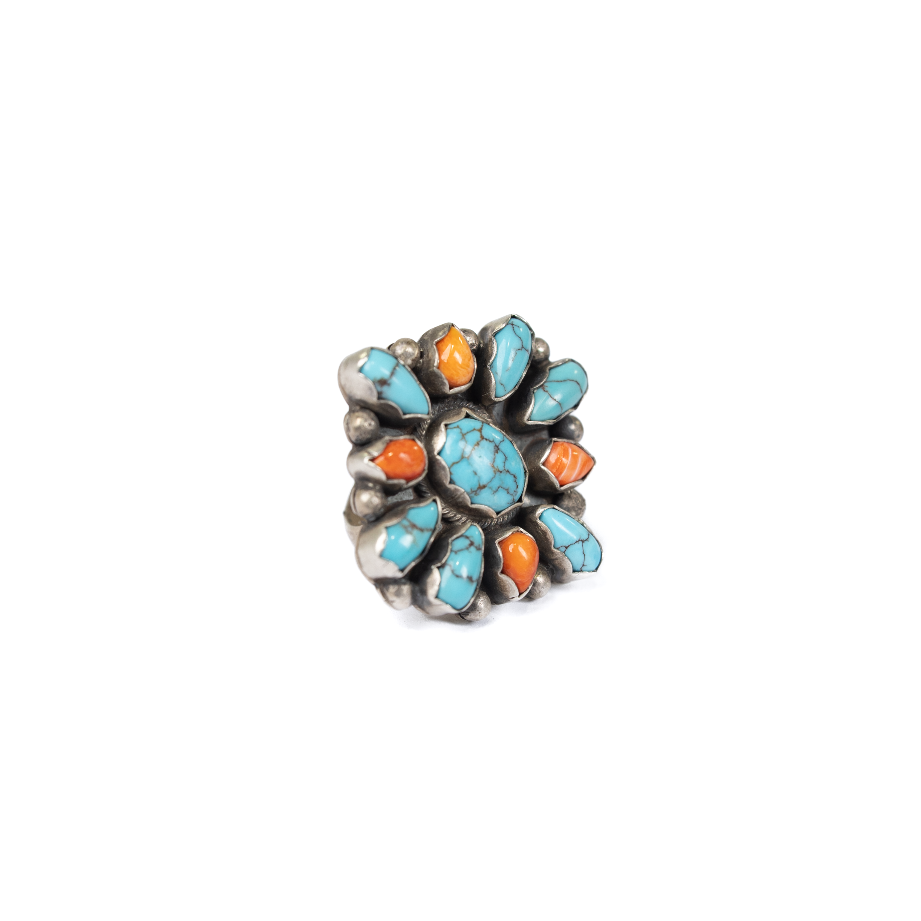 Women's Handmade Spiny Oyster and Turquoise Burst Earring