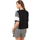 Women's Hayden Color block Stripe Insert Knit T-shirt HY9284 - Crazy House Western Wear