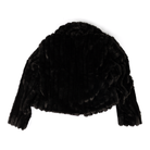 Women's Hem & Thread Faux Black Fur Cheetah Print Lined Jacket 36522