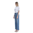 Women's High Rise Distressed Slit Hem Vintage Flare Jeans F9071
