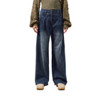 Women's High Waist Pleated Wide Leg Denim Jeans SB8562F-01