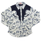 Women's Howdy Hanny Navy Western Corduroy Snap Up Long Sleeve Top