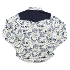 Women's Howdy Hanny Navy Western Corduroy Snap Up Long Sleeve Top