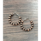 Women's Isac 1" 6mm  Copper Western Bead Hoop Earrings 724503
