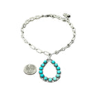 Women's Isac 15" Long Large Chain Necklace Navajo Turquoise Pendant
