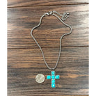 Women's Isac 16" Cross Turquoise Necklace 739714