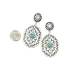 Women's Isac 3" Long Concho Turquoise Post Earrings