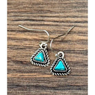 Women's Isac 5mm Triangle Turquoise Earrings 726570