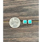 Women's Isac 6mm Square Turquoise Stud Earrings 723047
