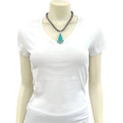 Women's Isac Navajo Pearl Turquoise Necklace 738029 - Crazy House Western Wear
