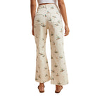 Women's Ivory Mallard Printed Stretch Denim Wide Leg Jeans AP6645J