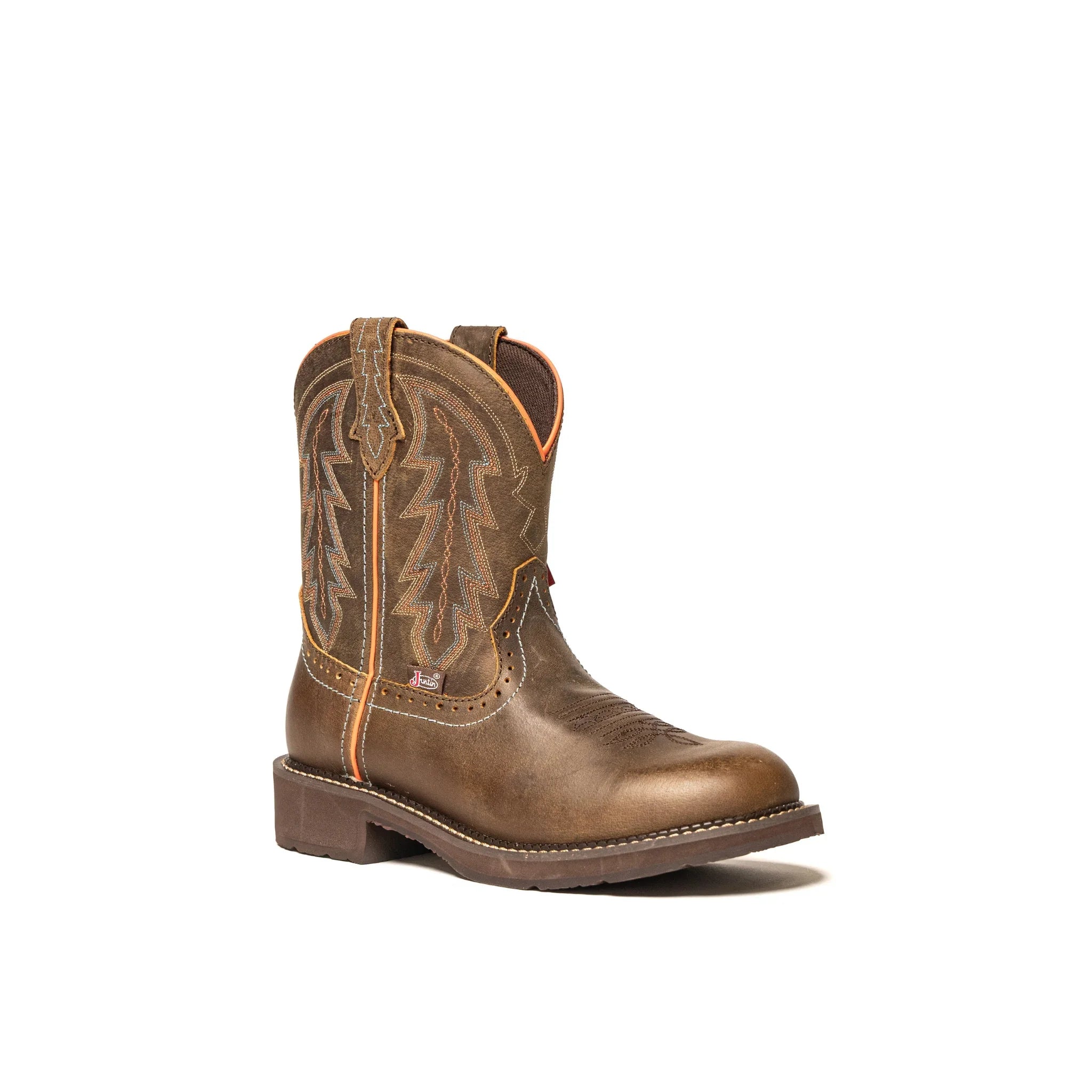 Justin Raya Western Distressed Square Toe Cowgirl Boot Brown Green Women 7B NWD Justin Women main image 3