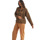 Women's Leopard Loose Fit Zipper Pullover Top DT1150