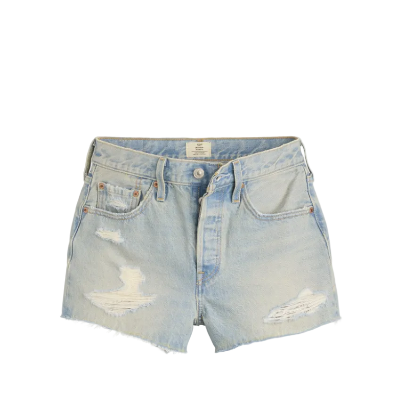 Women's Levi 501 Old Extended Vaca Light Wash Shorts 56327-0553