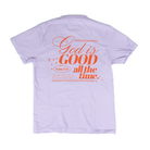 Women's Light Purple Short Sleeve "God is Good All The Time" T-shirt