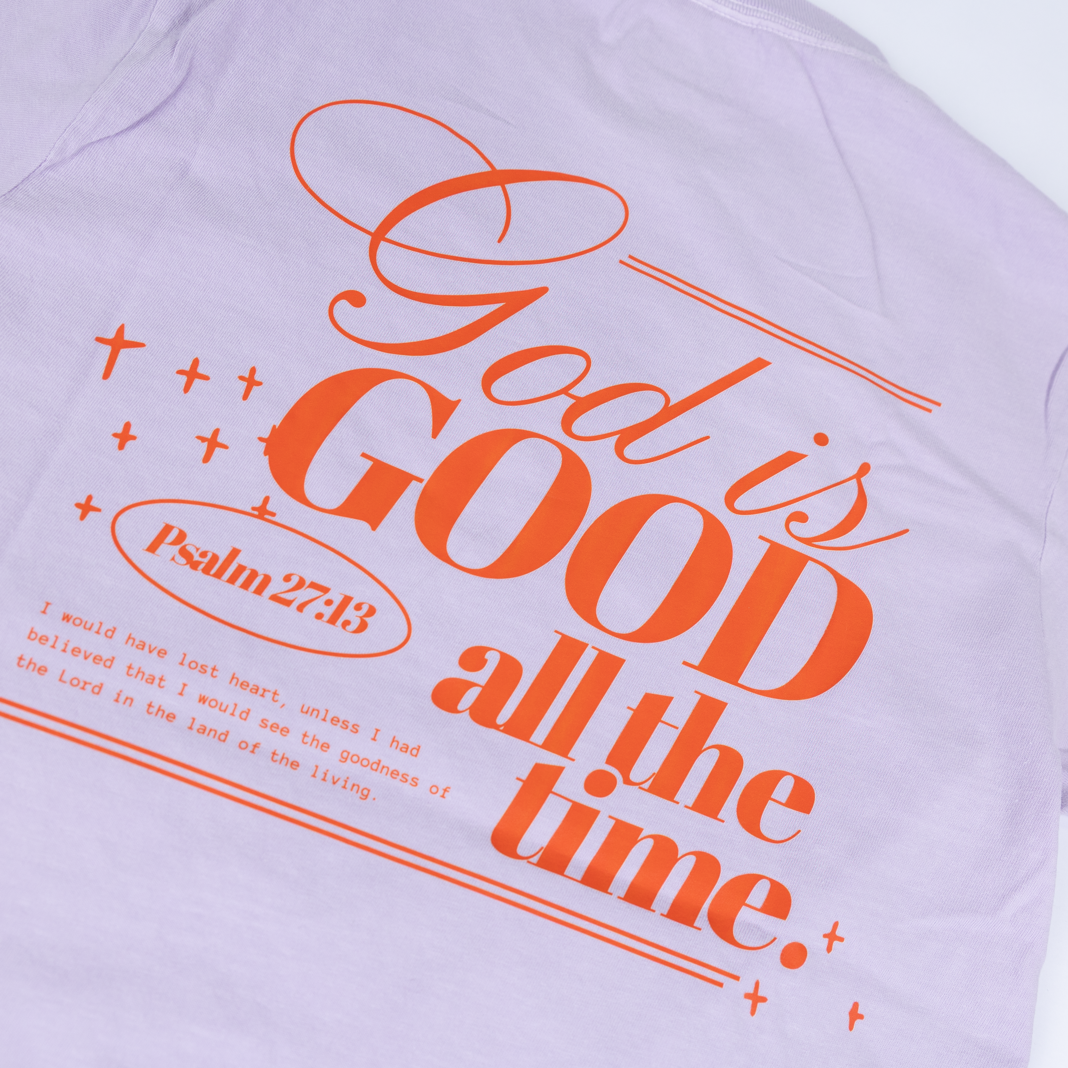 Women's Light Purple Short Sleeve "God is Good All The Time" T-shirt