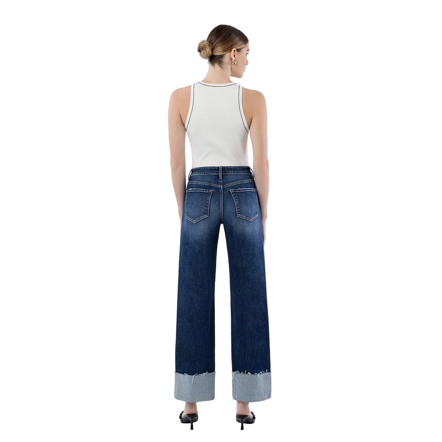 Women's Lovervet High Rise Cuffed Wide Leg Jeans LV1664