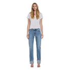 Women's Lovervet Mid Rise Cuffed Straight Jeans LV1504 - Crazy House Western Wear