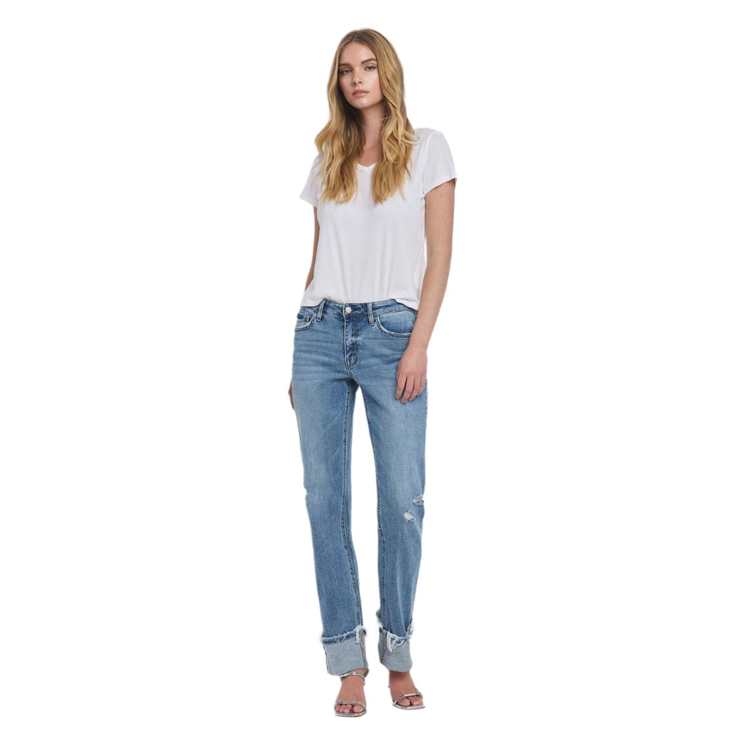 Women's Lovervet Mid Rise Cuffed Straight Jeans LV1504 - Crazy House Western Wear