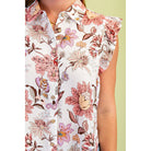 Women's Mauve Mix Lightweight Floral Button Up Top TE1617