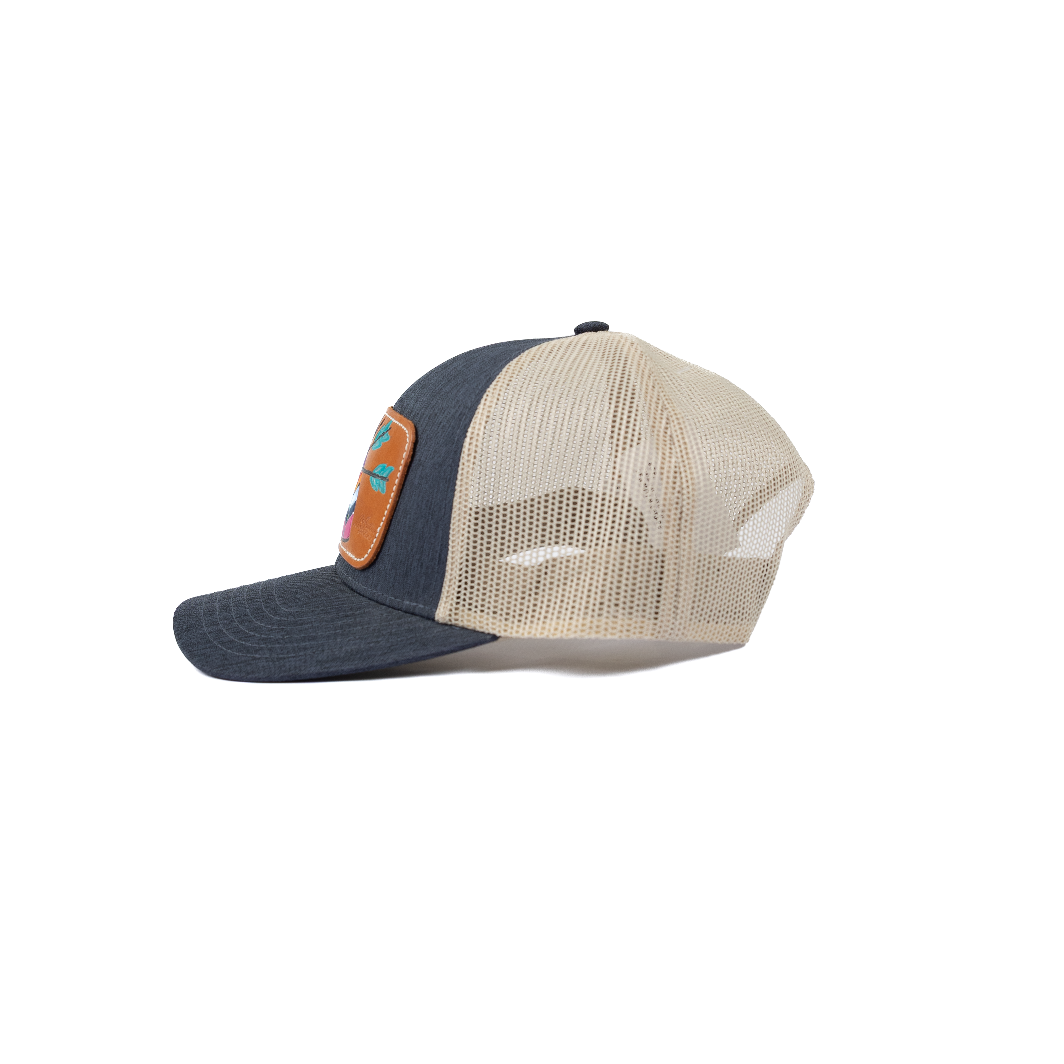 Women's McIntire Saddlery Jean and Tan Mesh Snapback with Leather Patch CAP 01- SRP TP