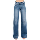 Women's Mid Rise Stretch Trouser Wide Leg Jeans P1365W - Crazy House Western Wear