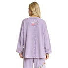 Women's Mineral Washed Patch Daisy Long sleeve Sweatshirt HT6706