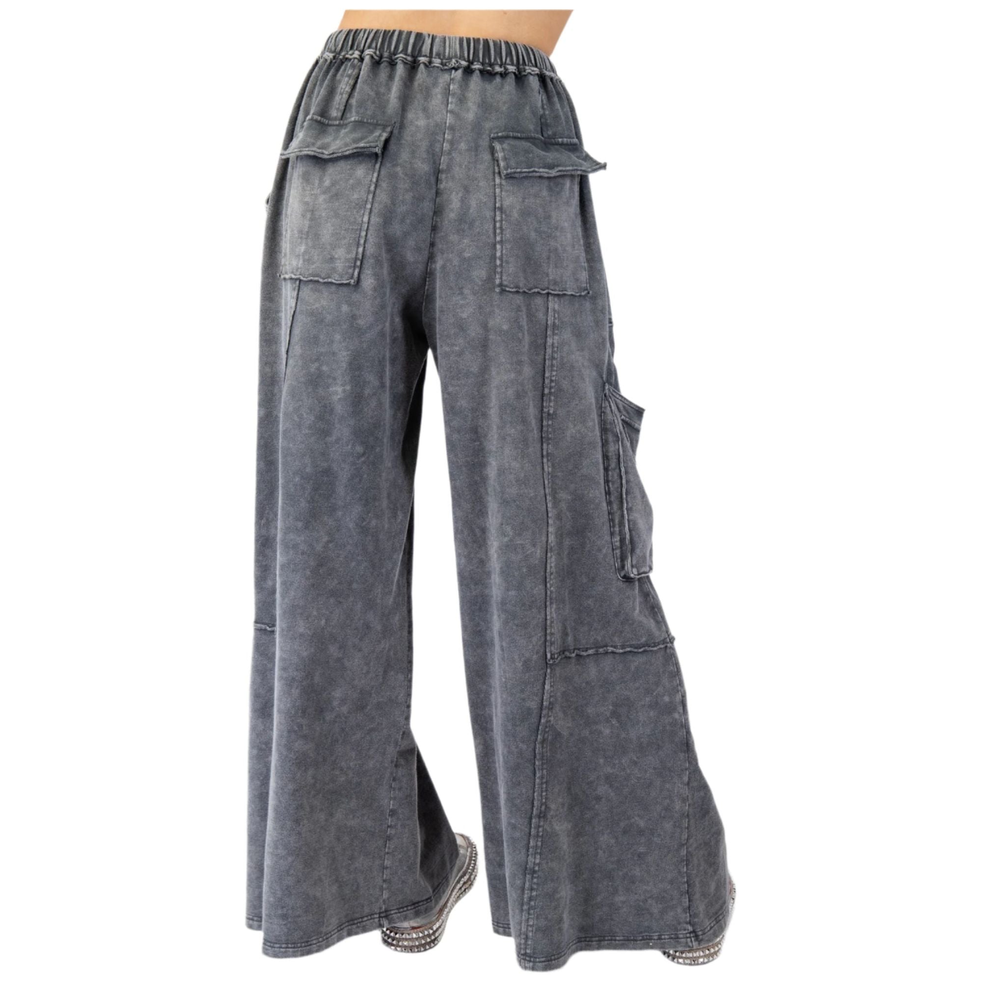 Women's Mineral Washed Terry Knit Pants EB90054 - Crazy House Western Wear