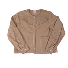 Women's Mini Checkered Button Down Ruffled Jacket ST3250E-01