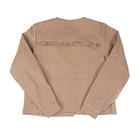 Women's Mini Checkered Button Down Ruffled Jacket ST3250E-01