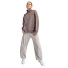 Women's Modal Scuba Ribbed Mock Neck Pullover T0043