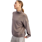 Women's Modal Scuba Ribbed Mock Neck Pullover T0043